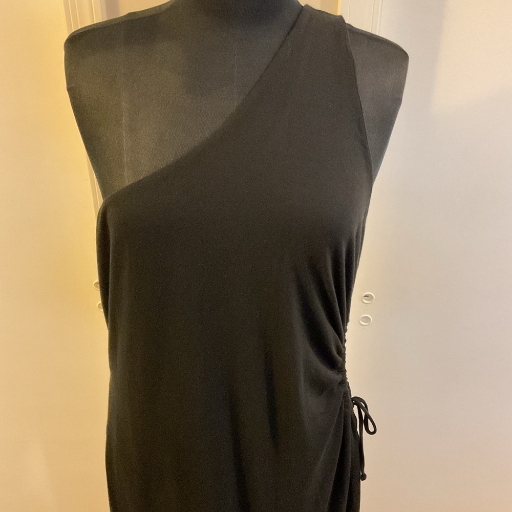 NWT Wild Fable One Shoulder Maxi Dress 2XL Black Hip Cut Out Bodycon Party - Picture 4 of 12
